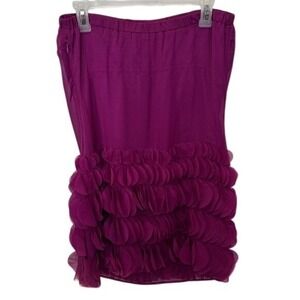 Jenny Han Purple Ruffle Skirt Party Cocktail Mini Dress Womens